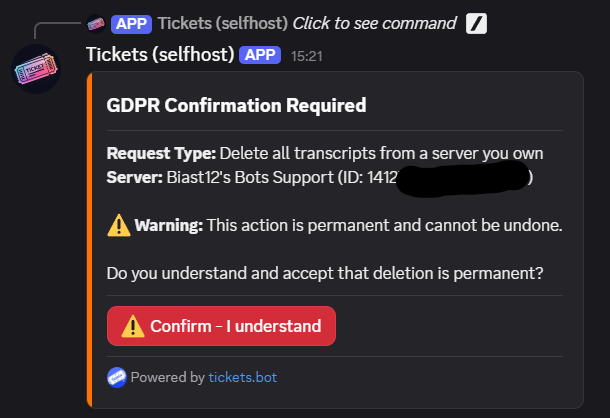Confirmation Screen